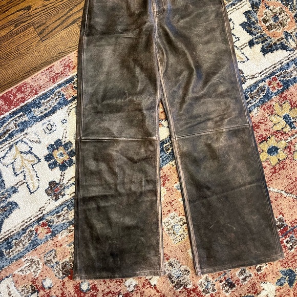 Petites Veda Kennedy Wide Leg Leather Pant like new - Picture 6 of 6